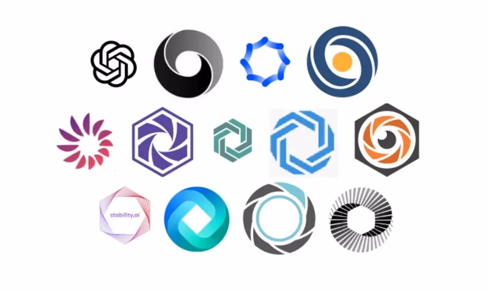 OpenAI, DeepMind, Synthesia, DeepMotion, Laika, Oneirocom, Mentum, Regie.ai, Eyeware, Stability AI, HyperWrite, Cortexica, PRO.ai 로고 ©  James I. Bowie