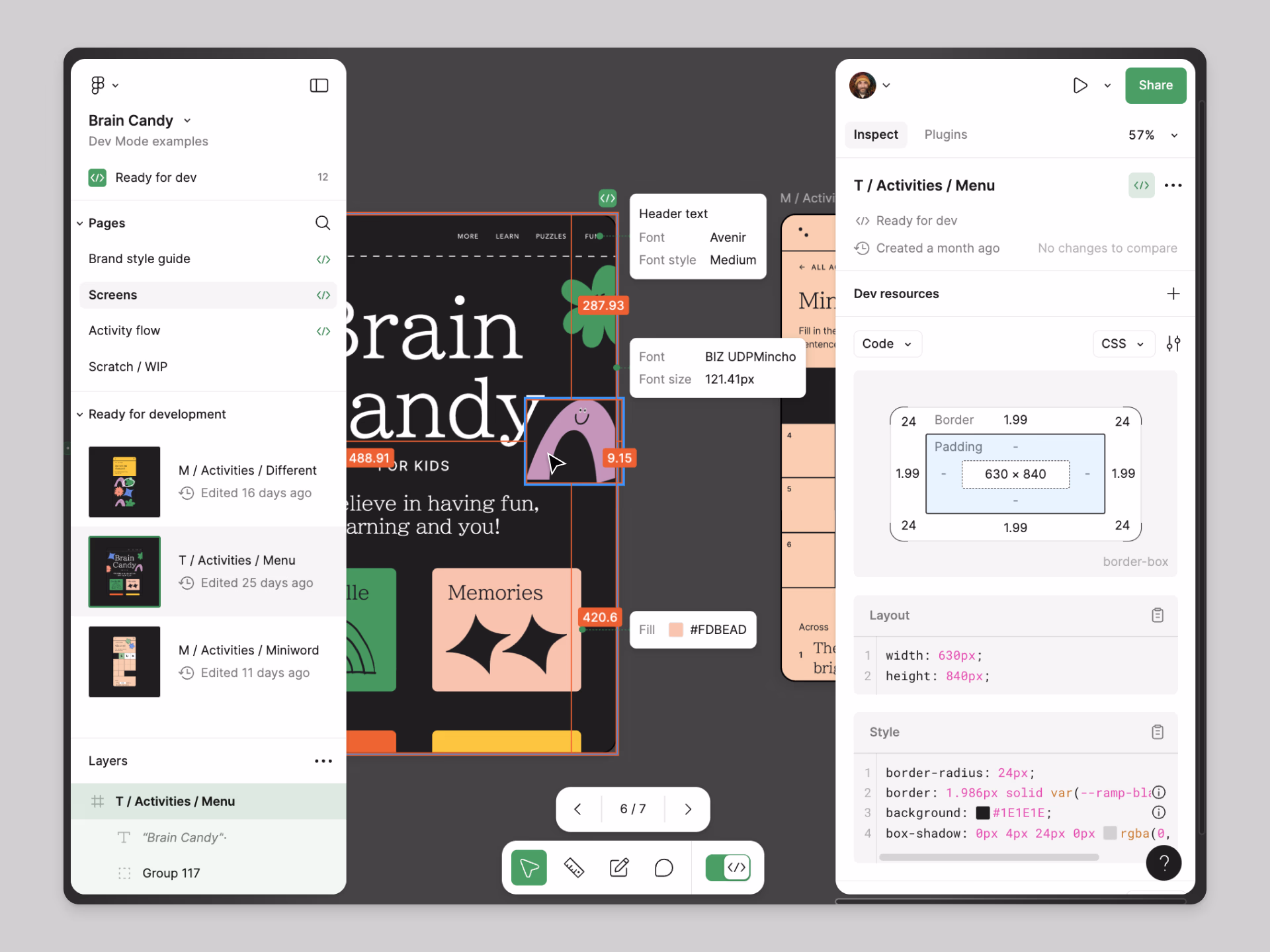 Figma Dev Mode © figma